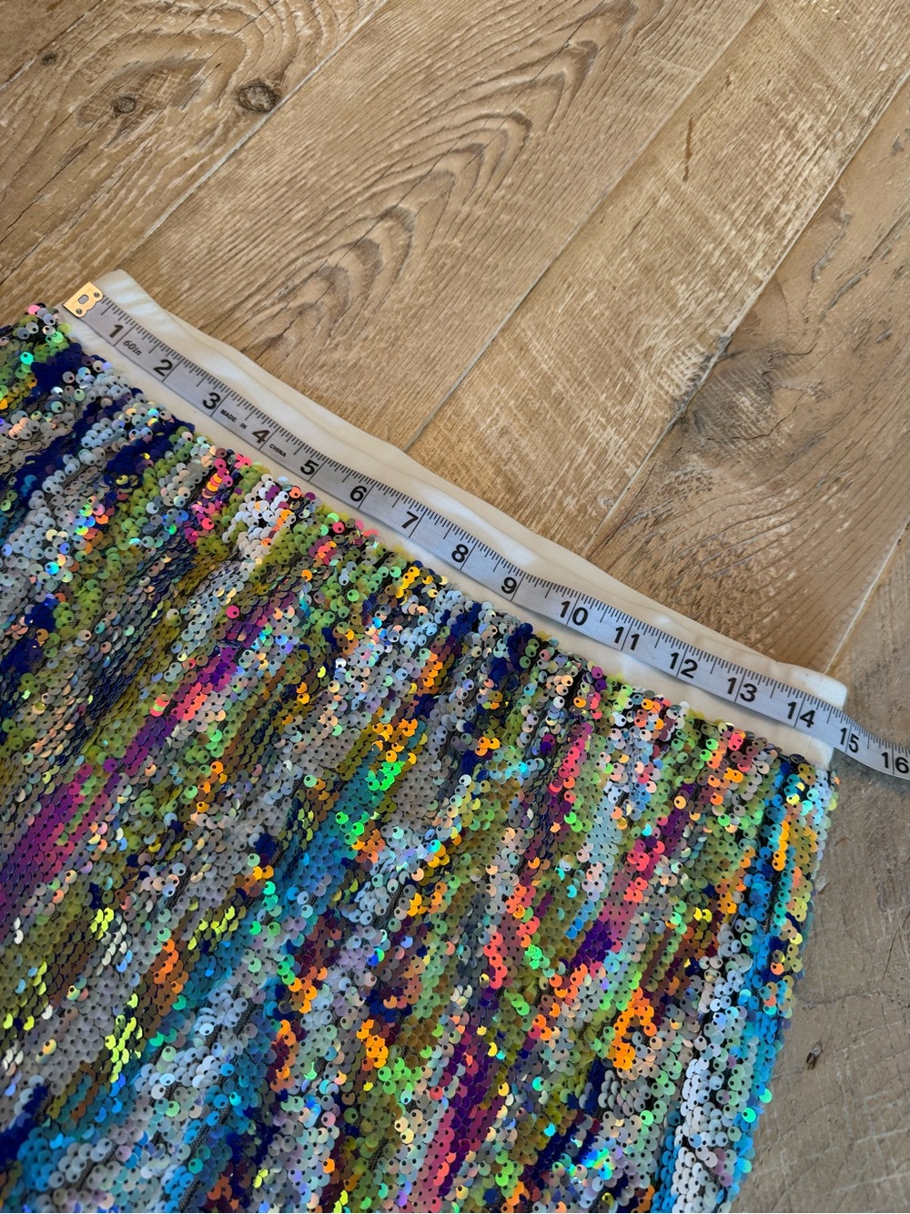 Le Superbe Sequin Pastel Pencil Skirt - Multi Metallic NWT M - Picture 5 of 6